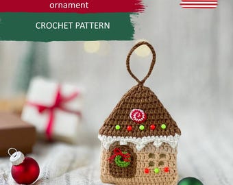 Christmas crochet ornament Gingerbread House CROCHET PATTERN