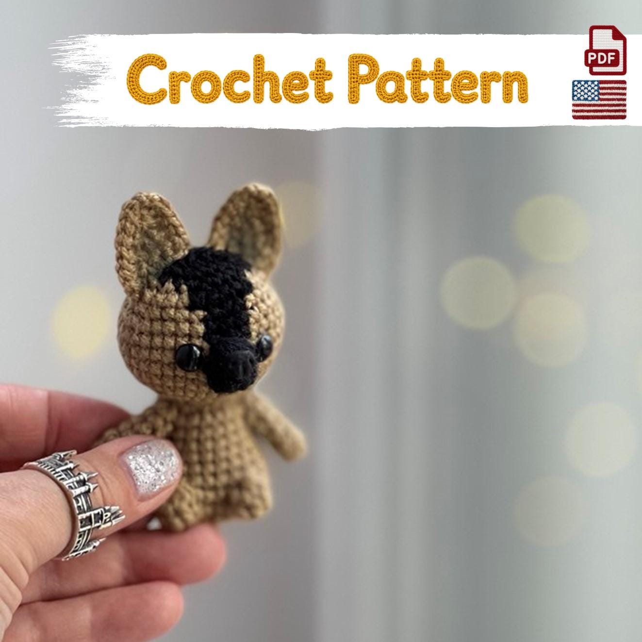38 German Shepherd Crochet Patterns for Amigurumi, Decor, and Dog Lover Gifts 24 Mini German Shepherd Crochet Pattern: No-Sew Amigurumi