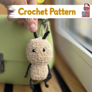 No-Sew Roach Crochet Pattern PDF | Beginner Amigurumi Keychain Toy (Digital Download)