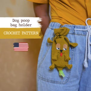 Dog poop bag holder CROCHET PATTERN, dog waste bags dispencer, grocery bag storage case