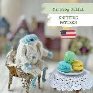 Miniature Frog Toy Outfit Knitting Pattern: Knitted Tailcoat & Shorts (PDF)