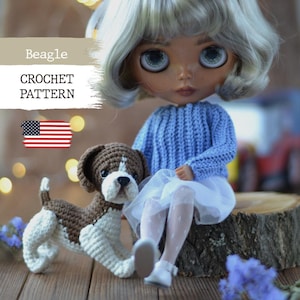 Beagle Puppy Crochet Pattern, Beagle Crochet pdf pattern, Amigurumi toy, Beagle pup crochet toy, Puppy Crochet Pattern