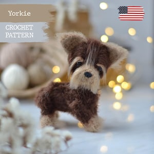 Miniature amigurumi dog Yorkie dog CROCHET PATTERN in PDF format, Yorkshire terrier puppy