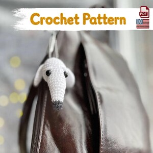 Borzoi Dog Crochet Pattern: Sighthound Amigurumi Keychain (PDF Pattern)