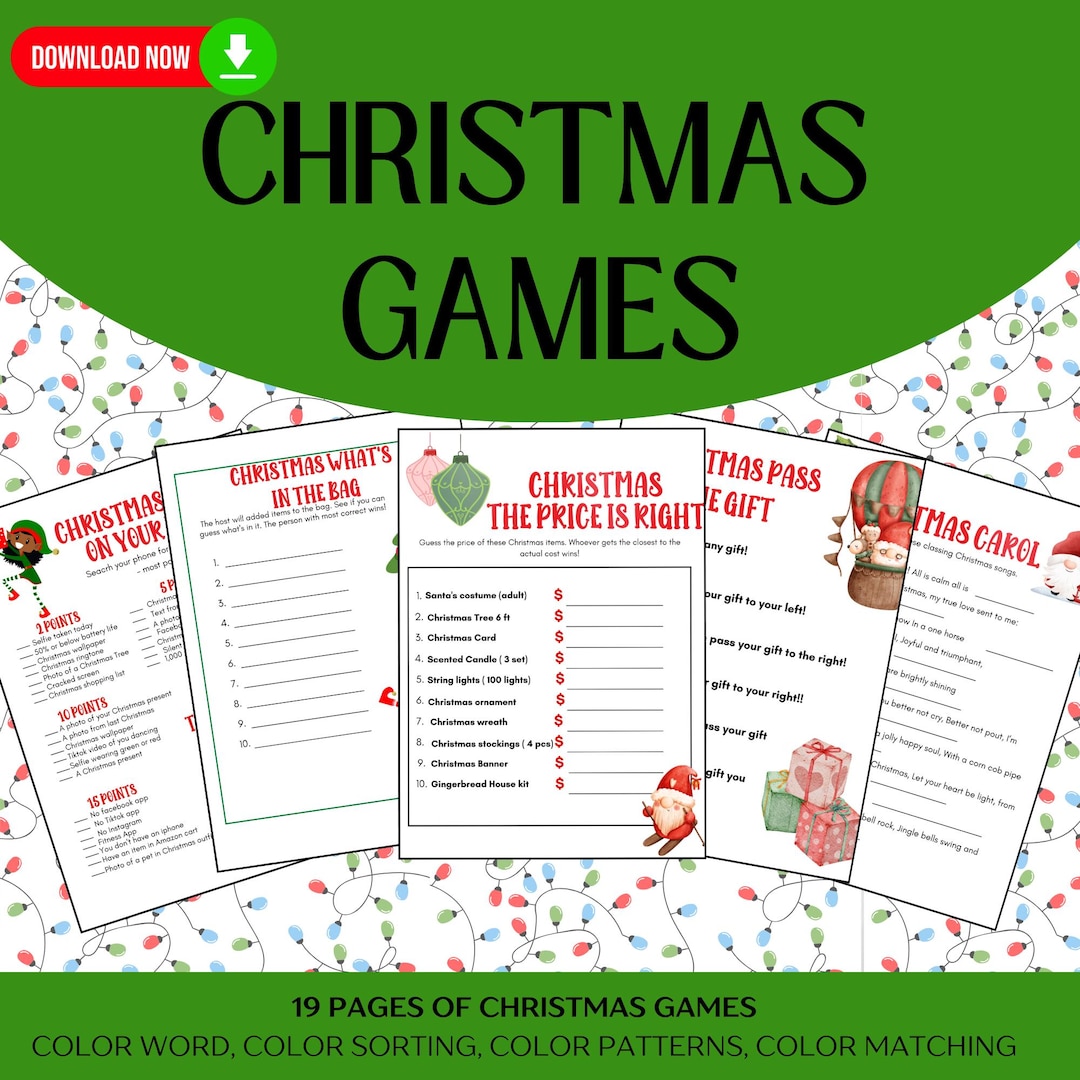 Holiday Party Printable Games Bundle With Instant Downloads - Etsy