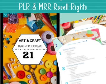 PLR Toddler Arts & Crafts Bundle: Step-by-Step Screen-Free Educational Activities, DIY Projects, Homeschool Resources
