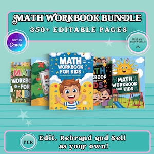 Förskolematteövningsbok: Addition och subtraktion för förskolan (redigerbar i Canva, digital nedladdning)