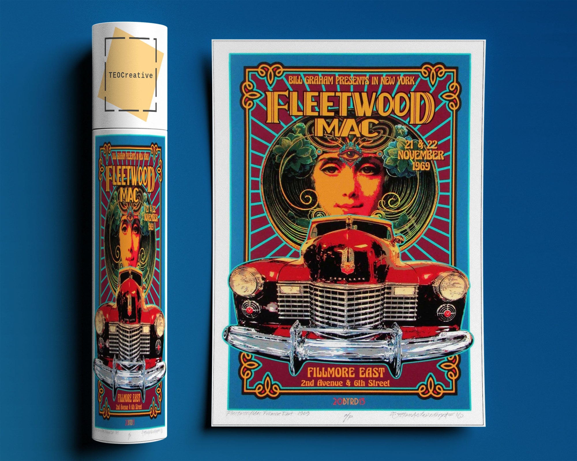 Discover Fleetwood Mac Poster, Vintage 1969 Fleetwood Mac Rock Band Music Concert Poster