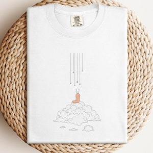 Aware of Space, Free From Thought Meditation T-shirt - Zen Mindfulness Tshirt Gift for Yoga Lovers, Spiritual Gift, Inspirational Tee