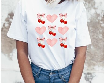 Cherry Png, Trendy Valentines png, Pink Bow png, Coquette Bow png, Valentine png, Aesthetic Png, Valentines Day png