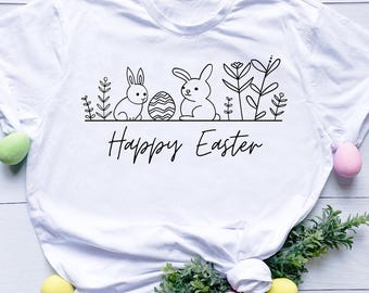 Happy Easter PNG, Easter PNG, Floral Bunny PNG, Spring pnG, Flowers png, Easter Shirt png, Files For Cricut, Sublimation Designs Downloads