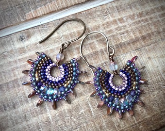 Purple Dragon Scale Earrings