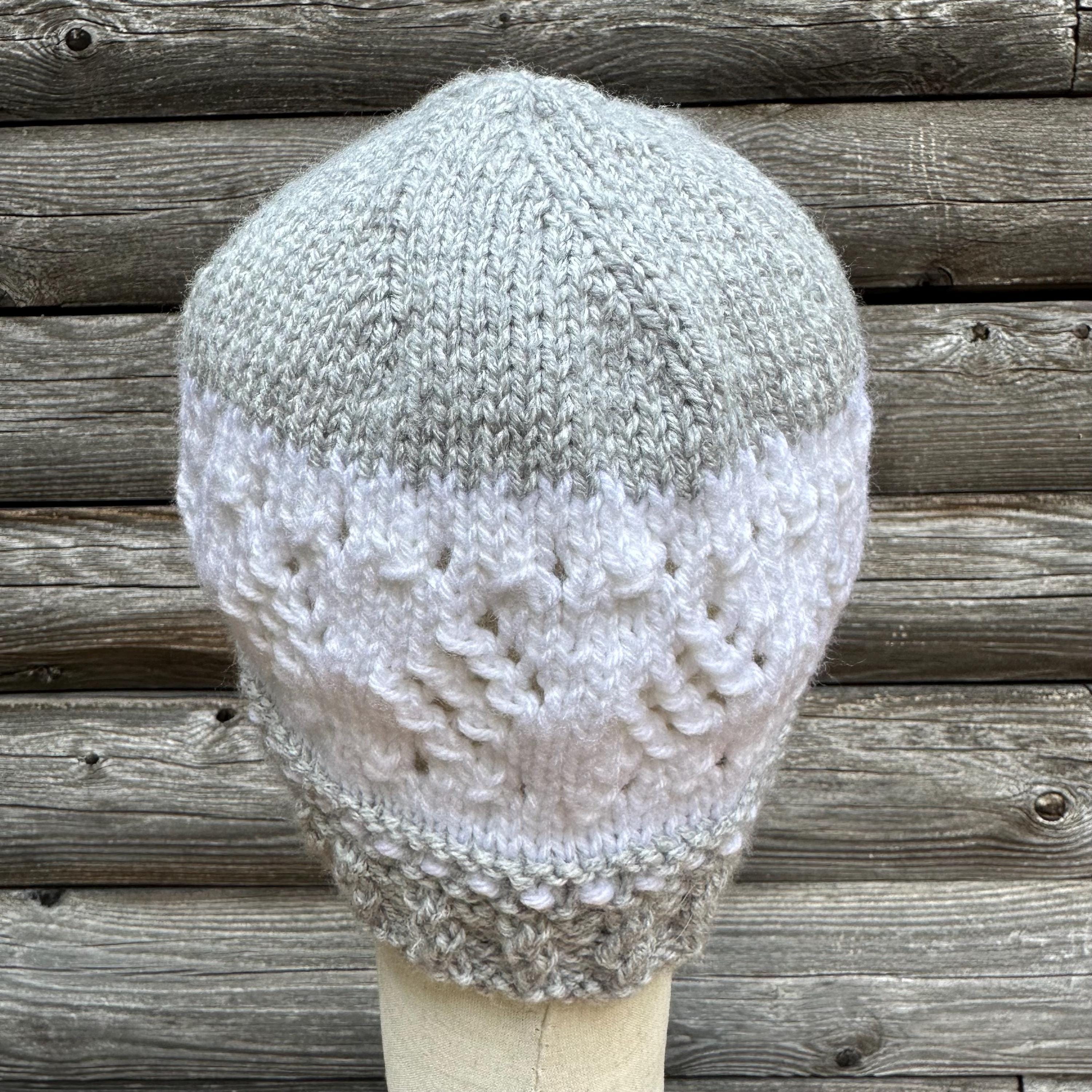Handcrafted White Lacey Wool Hat with Grey Speckles Wide Brim Felt Hat in Charcoal - Grace and Lace main image 4
