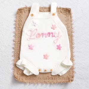 Personalized Baby Girl Romper, Custom Baby Name Romper, Organic Cotton Bubble Romper, Summer Baby Romper, Newborn Girl Coming Home Outfit