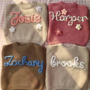 Custom Toddler Sweater, Baby Name Sweater, Personalized Sweater Baby, Embroidered Name Baby Sweater, First Birthday Gift, Baby Shower Gift