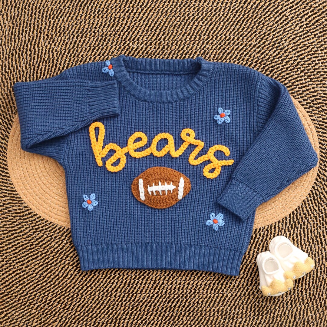 Baby Football Sweater, Toddler Chiefs Sweater, Vikings Infant Sweater, Patriots Baby Girl Sweater, Baby Boy Basketball Sweater, NFL Custom