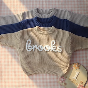 Name Sweater Baby Girl, Custom Sweater for Baby Boy, Personalized Baby Sweater with Name, Embroidered Baby Name Sweater, Newborn Sweater