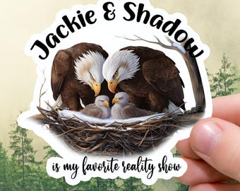 Jackie and Shadow Eagles Sticker, Bird Watcher Gift