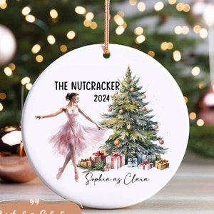Personalized Nutcracker Ornament 2 Side, Nutcracker Clara Christmas Bauble,Nutcracker Ballet Dancer Ornament, Christmas Ballet, Custom Clara