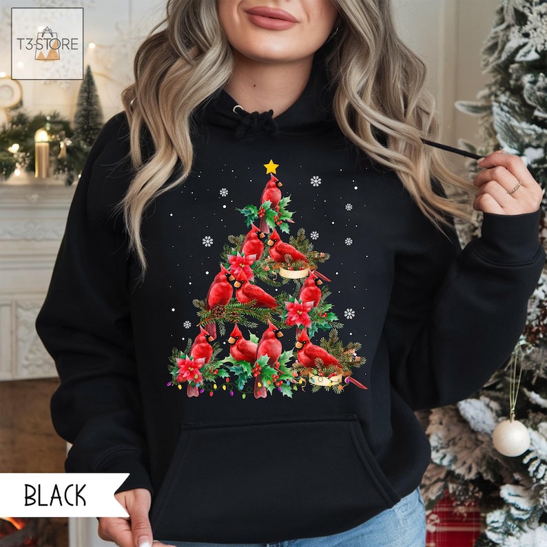 Christmas Cardinal Sweatshirt, Bird Lover Gift, Cardinal Bird Shirt
