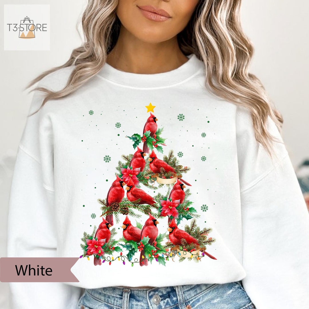 Christmas Cardinal Sweatshirt, Bird Lover Gift, Cardinal Bird Shirt