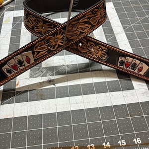 Handmade Floral Leather Belt