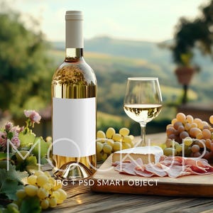 Wine Label Mockup Wine Bottle Mockup Blank Wine Label Mockup PSD Smart Object Mockup Blank Label Canva Template JPG Label Mockup for Party