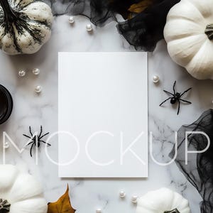 Convite de Halloween Mockup Estético Convite para Festa de Halloween Mockup 5x7 Convite para Jantar Mockup Canva Template JPG PSD Smart Object Mockup