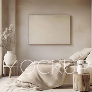 Horizontale Leinwand Mockup Für Wand Kunst Mockup 200x200 Leinwand Mockup PSD Kunstdruck Mockup Minimalistische Leinwand Mockup Schlafzimmer Canva Template Mockup