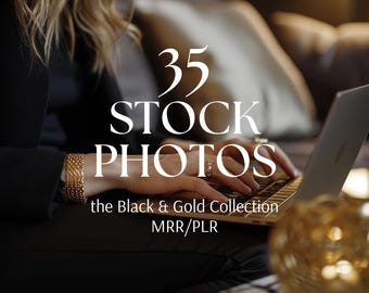 Stock Photos Aesthetic Dark Stock Images Faceless Marketing DFY Black Gold Stock Photo Bundle MRR PLR Boss Lady Office