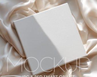 Mockup vierkant canvas, kunst aan de muur (PSD en JPG)