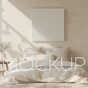Square Canvas Mockup Display Minimalist Frame Mockup 1:1 Canva Mockup PSD Smart Object Art Print Mockup Square Frame Mock Up Wall Art