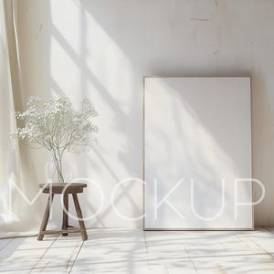 Vertical Framed Canvas Mockup PSD 5x7 Wall Art Mockup Minimalist Frame Mockup Aesthetic Canvas Mockup Canva Template Wall Mockup Painting