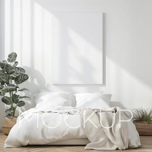 Vertical Canvas Mockup Minimalist Canvas Mockup 5x7 Canvas Mock Up PSD Wall Mockup Wall Art Frame Mockup Bedroom Poster Mockup Canvas