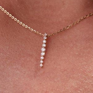 Dainty 14K Gold Lab-Grown Diamond Pendant Necklace