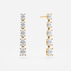 2.22 Ct Lab Diamond Long Dangle Earrings | Bridal Earrings | Wedding Dangle & Drop Earrings | Oval Solitaire Earrings | Gift For Bride