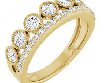 14K Yellow Gold 1 CTW Lab-Grown Diamond Ring