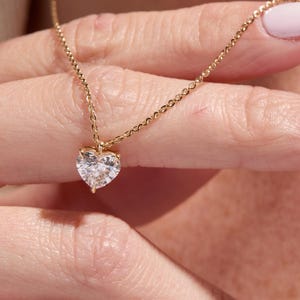 Heart Shaped Lab-Grown Diamond Necklace in 14K Gold | Love Necklace for Girlfriend | Perfect Gift for Wife | Valentines Gift for her