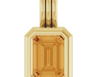 14K Yellow Gold Natural Citrine Pendant