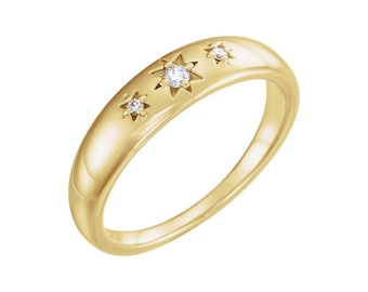 14K Yellow Gold .05 CTW Natural Diamond Star Ring
