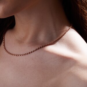 14k Rose Gold Rope Necklace / Rope Chain Necklace / Rose Gold Rope ...