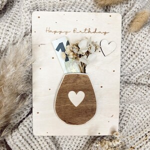 Geld Geschenk Karte Holz personalisiert, Holzkarte Geburtstag, Holzkarte Geldgeschenk, Geburtstagskarte Holz, Geldgeschenk