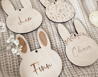 Personalisierter Anhänger Osterhase, Osteranhänger Namensschild, Geschenk personalisiert, Holzanhänger, Ostergeschenk, Oster Deko Holz