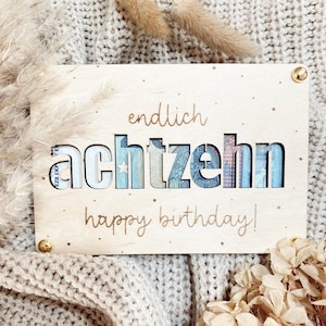 Geld Geschenk Karte Holz personalisiert, Holzkarte Geburtstag, Holzkarte Geldgeschenk, Geburtstagskarte Holz, Geldgeschenk