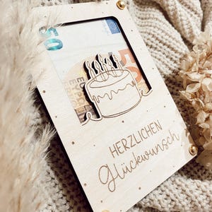 Holzkarte für Geldgeschenk, Holzkarte Geburtstag, Geldgeschenk personalisiert, Geburtstagskarte Holz, Geldgeschenk, Geburtstagskarte