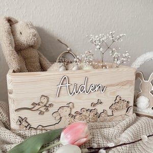 Osterkiste Holz, Osterkiste mit Name, Osternestchen, Osterkörbchen, Ostern Dekoration, Osterkorb Kind, Osterkiste Gravur