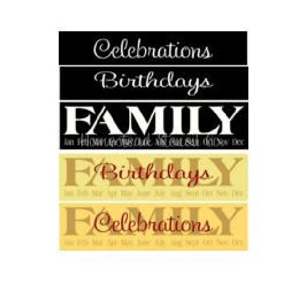 STENCIL, 5941 (OVERLAY 3 pc set ),  Family Birthdays, Celebrations,   Painting Template, Craft Stencil, DIY, Painting Stencil