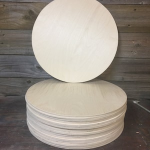 20 Pk of Wood Rounds 18&quot;x 1/5&quot; thick Unfinished Wooden Rounds Circles, Sign Blanks, Door hangers, Lower 48 states ONLY-FREE sample available