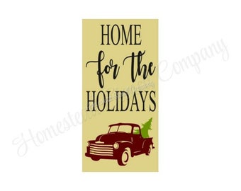 STENCIL, 8567 J, 11"x20", Home for the Holidays, Craft Stencil, DIY, Painting Reusable Stencil