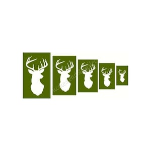 STENCIL, 6111, Multi Size Buck Head Graphic 2&quot; - 6&quot;, Reusable Stencil, Painting Stencils, Craft Stencil, Stencils, Stencil Template, DIY,